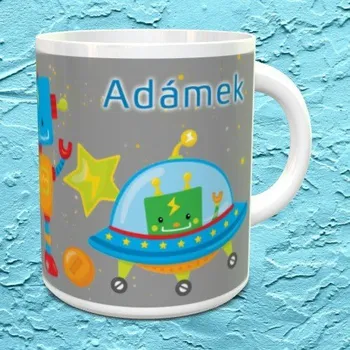 Hrnek se jménem Ufóni - Žlutá / Keramický 0,29 l