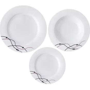 Talíř Orion Vlnky 128454 18 ks bílá/černá