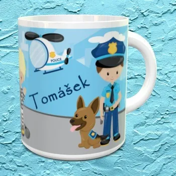 Hrnek se jménem Policie - Zelená / Keramický 0,29 l