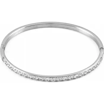 Náramek biju Pevný náramek z chirurgické oceli s čirými kamínky 1316