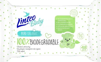 Dětský vlhčený ubrousek Linteo Baby 100% Biodegradable 48 ks