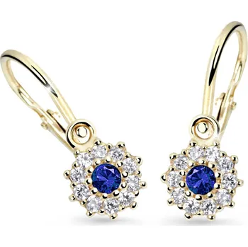 Náušnice Cutie Jewellery Dětské naušnice zlaté C2749Z Modrá