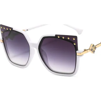 Sluneční brýle Dámské sluneční brýle CAT EYE - Bílé s kamínky