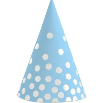 Čepice Čepice modré stříbrný puntík, 6 ks