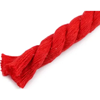 Příze Bavlněná šňůra kroucená Ø12 mm macrame, barva 11 červená