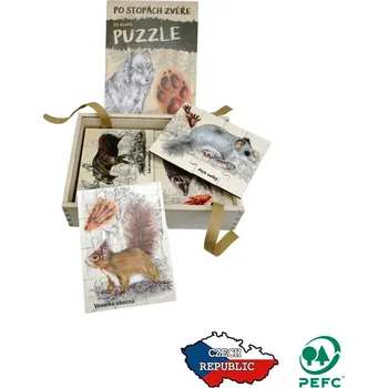 Puzzle Lesní svět Sada Puzzle Po stopách zvěře 20 dílků