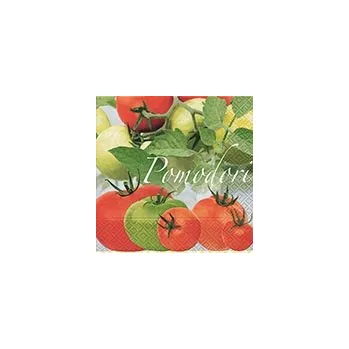 Papírový ubrousek Dezertní třívrstvé ubrousky Pomodori, 20 ks - 33*33 cm