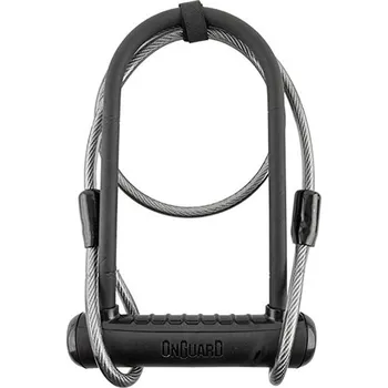 Motozámek Onguard U podkova 115x230x11 černá + lanko 1200x10