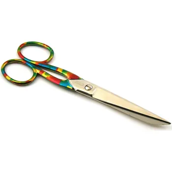 Kovové nůžky 15cm duhové rukojeti (Kovové krejčovské nůžky od renomovaného italského výrobce Premax, délka 15 cm. Kvalitní nůžky na papír, nebo na stříhání látky nebo nití.)