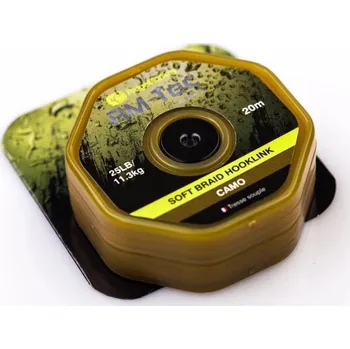RidgeMonkey RM-TEC STIFF Coated šňůrka s pevným potahem 35 lb /20 m - Camo