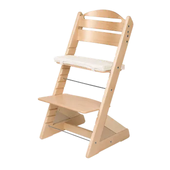 Jídelní židlička Jitro Dětská rostoucí židle Plus Buk Přírodní klín + lněný