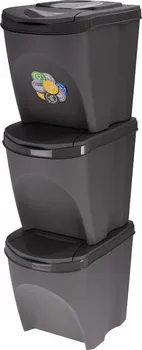 Odpadkový koš Excellent Sortibox KO-Y89200800 3 x 25 l koš na tříděný odpad šedý