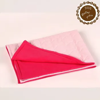 Pelíšek pro psa Růžová deka z prošívaného sametového velvetu SRDCE 74cm x 99cm Smarti fashion (Ručně šitá deka z prošívaného sametového velvetu SRDCE 74cm x 99cm.)