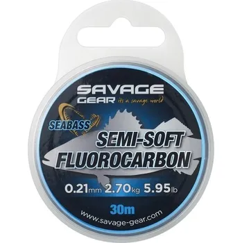 Savage Gear Fluorocarbon SEMI-SOFT SEABASS 30 m 0,21 mm 2,7 kg 5,95 lb CLEAR