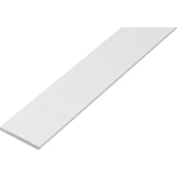 Stavební profil Plochá tyč, plast bílý, 25x2mm, 2,6m