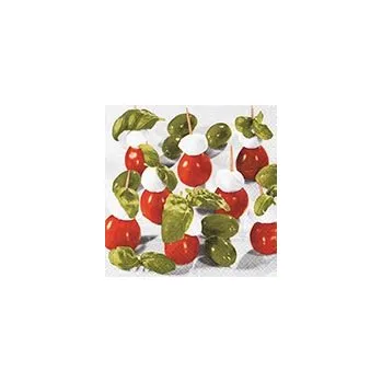 Papírový ubrousek Dezertní třívrstvé ubrousky Red, white, green, 20 ks - 33*33 cm