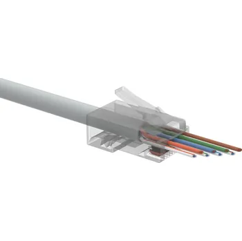 Konektor Univerzální EASY konektor RJ45 CAT6 UTP 8p8c na drát i licnu SXRJ45-6-UTP-EASY