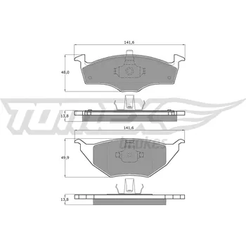 Brzdová destička Sada brzdových destiček, kotoučová brzda TOMEX Brakes TX 17-10