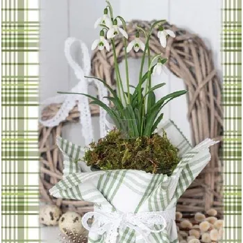 Papírový ubrousek Papírové ubrousky velikonoční Košík se sněženkou 043 33/3/20 384018, Stil