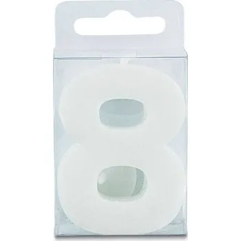 Svíčka Svíčka ve tvaru číslice 8 - mini, bílá - Stadter