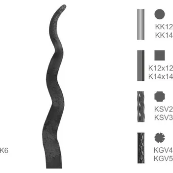 Tyč s kovanou špicí typu K6 I KK12 200