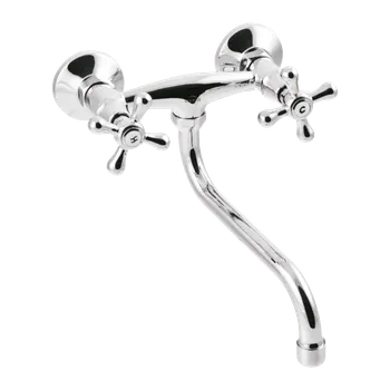 Invena Roma, umyvadlová-dřezová baterie s prodlouženou výlevkou 200mm v typu S, chromová, INV-BC-21-00S-L