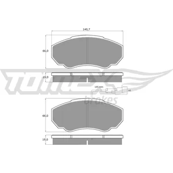 Brzdová destička Sada brzdových destiček, kotoučová brzda TOMEX Brakes TX 12-45