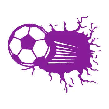 Samolepící dekorace Fotbalový míč 005 levá (14 - fialová) SAMOLEPKA NA AUTO, NÁLEPKA, FÓLIE, POLEP, TUNING, VLASTNÍ TEXT, TISK, AUTOSAMOLEPKY.cz, POLEPY, OBRÁZEK, LOGO, 3D STICKERS