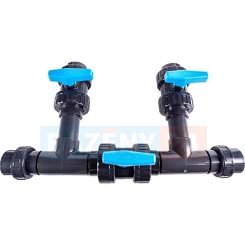 Bazény24 Bypass obtok PVC 50 mm pro bazénové rozvody, přípojení lepení/šroubení 50 mm. Ventil Plimex