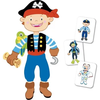 Dřevěná hračka Goki Magnetická hra Oblékaní kluk