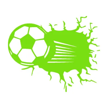 Samolepící dekorace Fotbalový míč 005 levá (04 - zelená kawasaki) SAMOLEPKA NA AUTO, NÁLEPKA, FÓLIE, POLEP, TUNING, VLASTNÍ TEXT, TISK, AUTOSAMOLEPKY.cz, POLEPY, OBRÁZEK, LOGO, 3D STICKERS