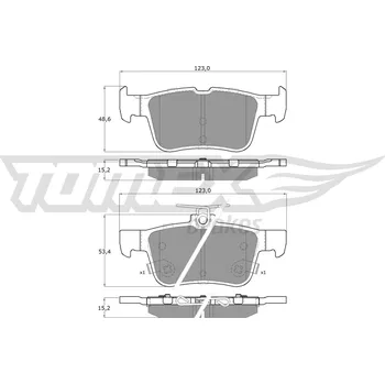 Brzdová destička Sada brzdových destiček, kotoučová brzda TOMEX Brakes TX 17-76