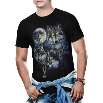 Pánské tričko triko Vlci a úplněk