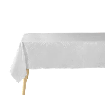 ubrus Douceur d'intérieur Žakárový ubrus PLUMETTE, obdélníkový, bílý, 140 x 240 cm