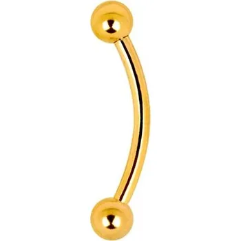 Piercing Piranha Titanový piercing ve tvaru banánku - zlatá barva :: 1,2 x 12 mm