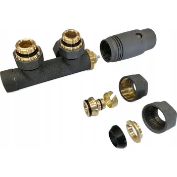 Ventil Invena Duoplex, reverzibilní úhlový termostatický ventil na topná tělesa s připojením 50mm, grafitová, INV-CZ-90-015-S