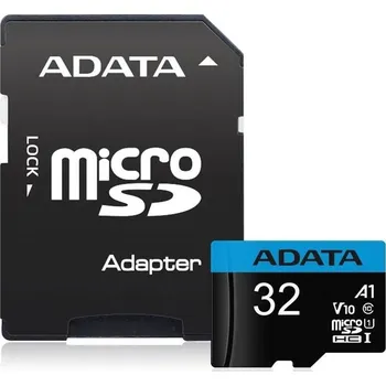 Paměťová karta ADATA MicroSDHC karta 32GB UHS-I Class 10, A1 + SD adaptér, Premier