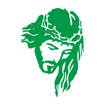 Samolepící dekorace Ježíš 003 pravá (12 - zelená) SAMOLEPKA NA AUTO, NÁLEPKA, FÓLIE, POLEP, TUNING, VLASTNÍ TEXT, TISK, AUTOSAMOLEPKY.cz, POLEPY, OBRÁZEK, LOGO, 3D STICKERS