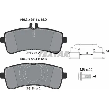 Brzdová destička Sada brzdových destiček, kotoučová brzda TEXTAR 2516305