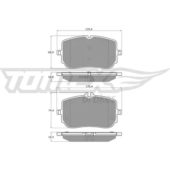 Brzdová destička Sada brzdových destiček, kotoučová brzda TOMEX Brakes TX 19-48
