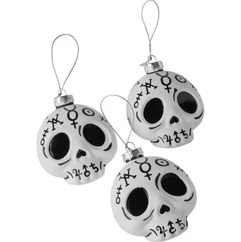 vánoční výzdoba (baňka) KILLSTAR - Cranium Glass Ornament - White