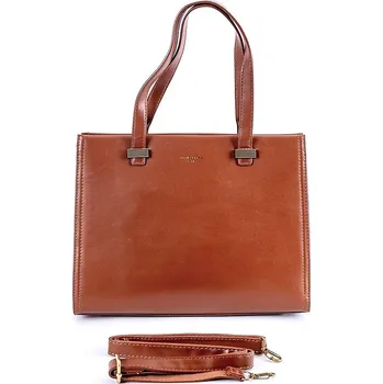 Hnědá tříoddílová elegantní kabelka do ruky David Jones 6882-1