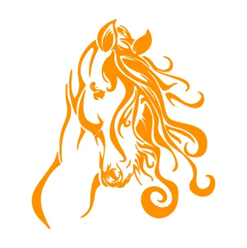 Samolepící dekorace Kůň 094 pravá (06 - oranžová) SAMOLEPKA NA AUTO, NÁLEPKA, FÓLIE, POLEP, TUNING, VLASTNÍ TEXT, TISK, AUTOSAMOLEPKY.cz, POLEPY, OBRÁZEK, LOGO, 3D STICKERS