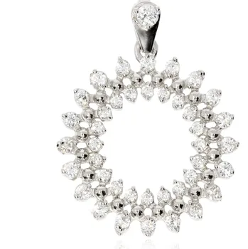 Přívěsek Zlatnictví Helios Přívěsek z bílého zlata se zirkony slunce