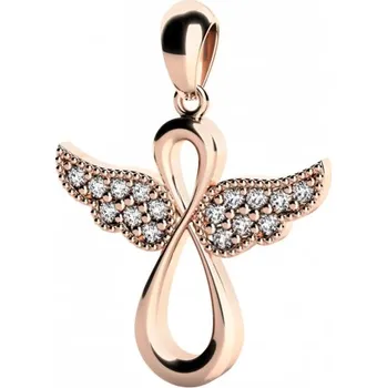 Přívěsek Větší zlatý andělský přívěsek Agnes II s brilianty Materiál šperku: Růžové zlato
