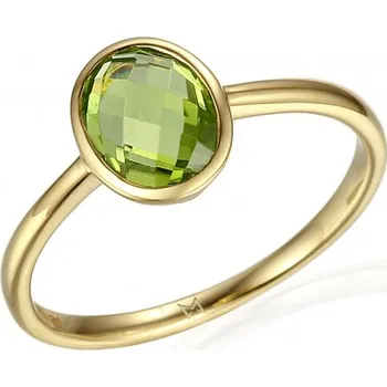 Prsten Originální prsten Devon, žluté zlato a peridot (olivín) Velikost: 60