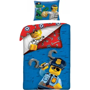 Povlečení Halantex Lego City Policie a zloději modré 140 x 200, 70 x 90 cm zipový uzávěr