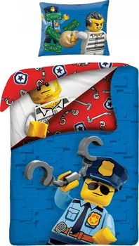 Ložní povlečení Halantex Lego City Policie a zloději modré 140 x 200, 70 x 90 cm zipový uzávěr