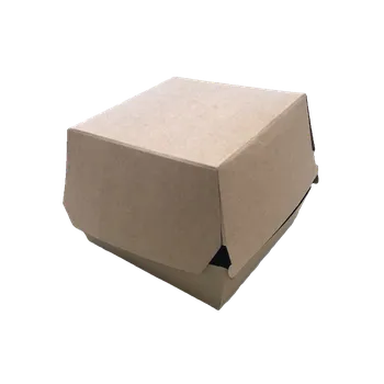 Jednorázové nádobí EcoPack Hamburger box / krabička EKO na hamburger 110x110x90 mm kraft bal/50 ks