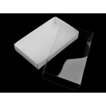 Dárková krabička Dárková krabička bílá s průhledem - 120x205x35 mm